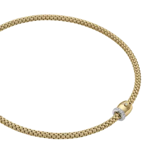 FOPE Solo Flex'it Necklace with Ornamental Clasp and Diamond Pavé