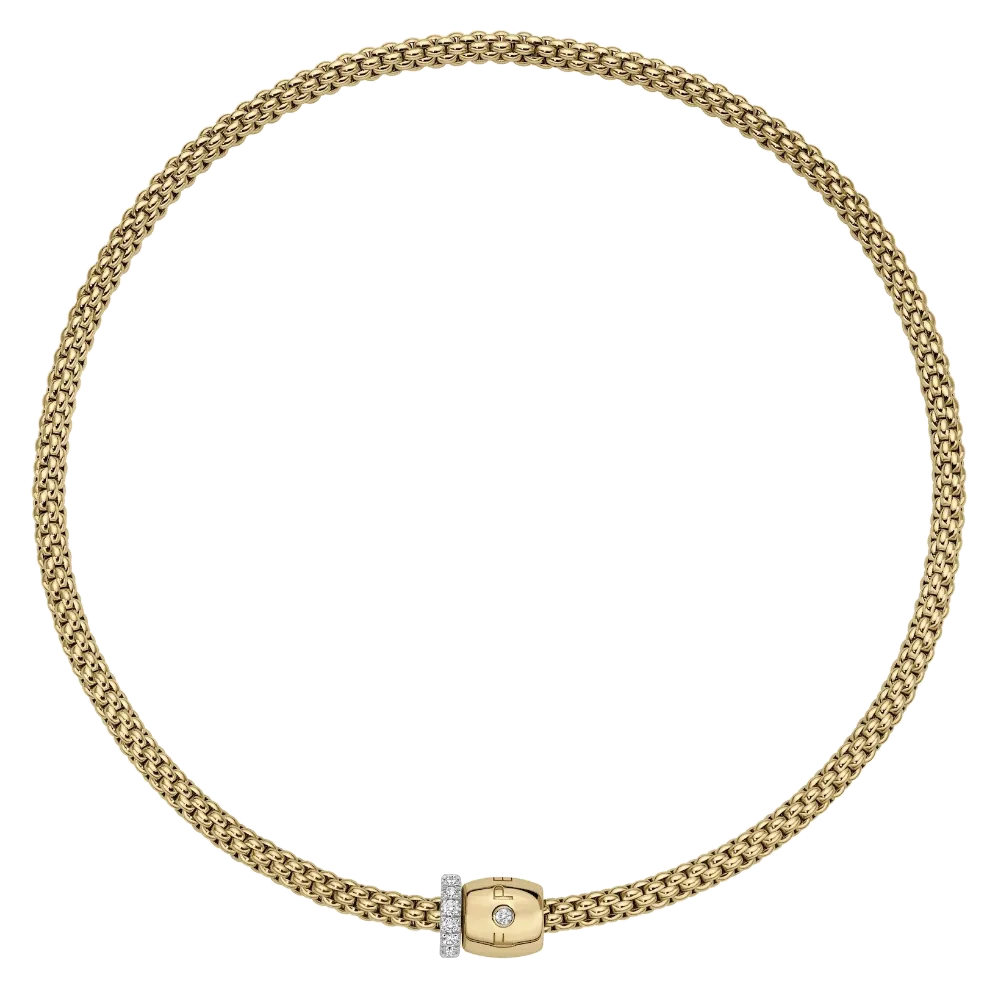 FOPE Solo Flex'it Necklace with Ornamental Clasp and Diamond Pavé
