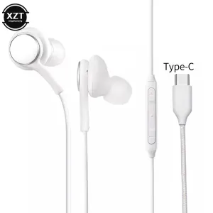 for Samsung Type C Earphone USB-C Jack Headset Earpiece Mic Volume Control In-ear Wired for Galaxy A8S Note 10 for Huawei