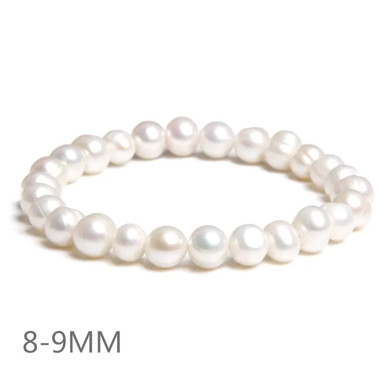 Freshwater White Pearl Bracelet Elastic Baroque