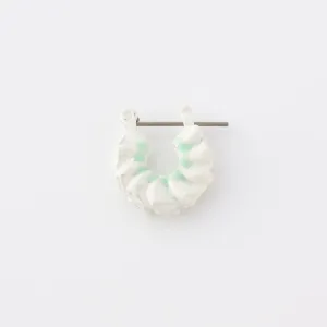 Frill Cream Small Hoop Pierced Earring (Mint / Single)【Japan Jewelry】