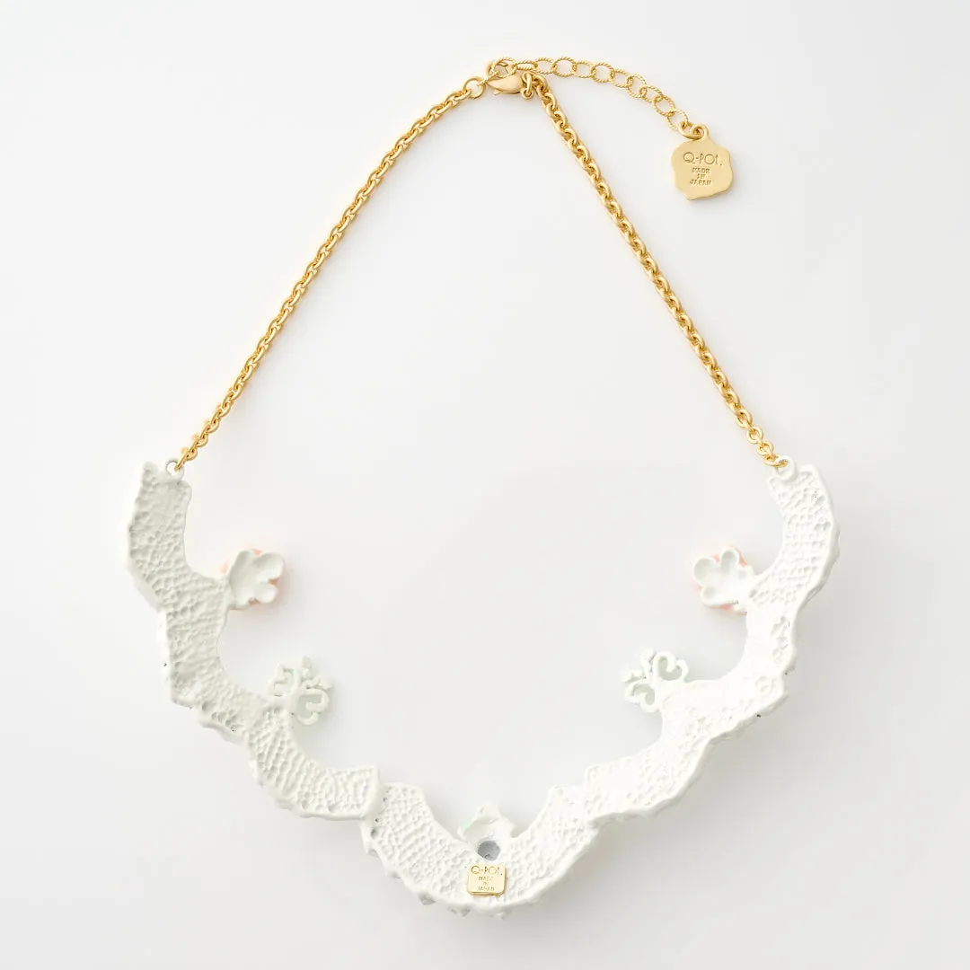 Frill Rose Cream Necklace【Japan Jewelry】