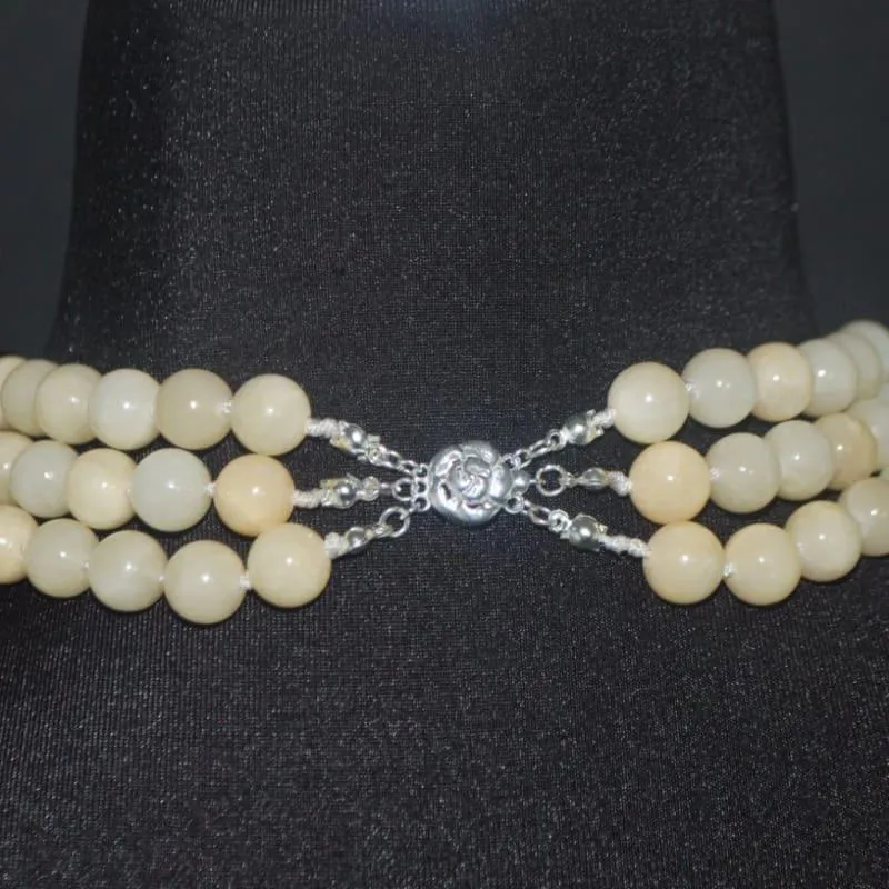 Genuine Jade Multi Strands Jade With Hematite Ascent Women's Necklace