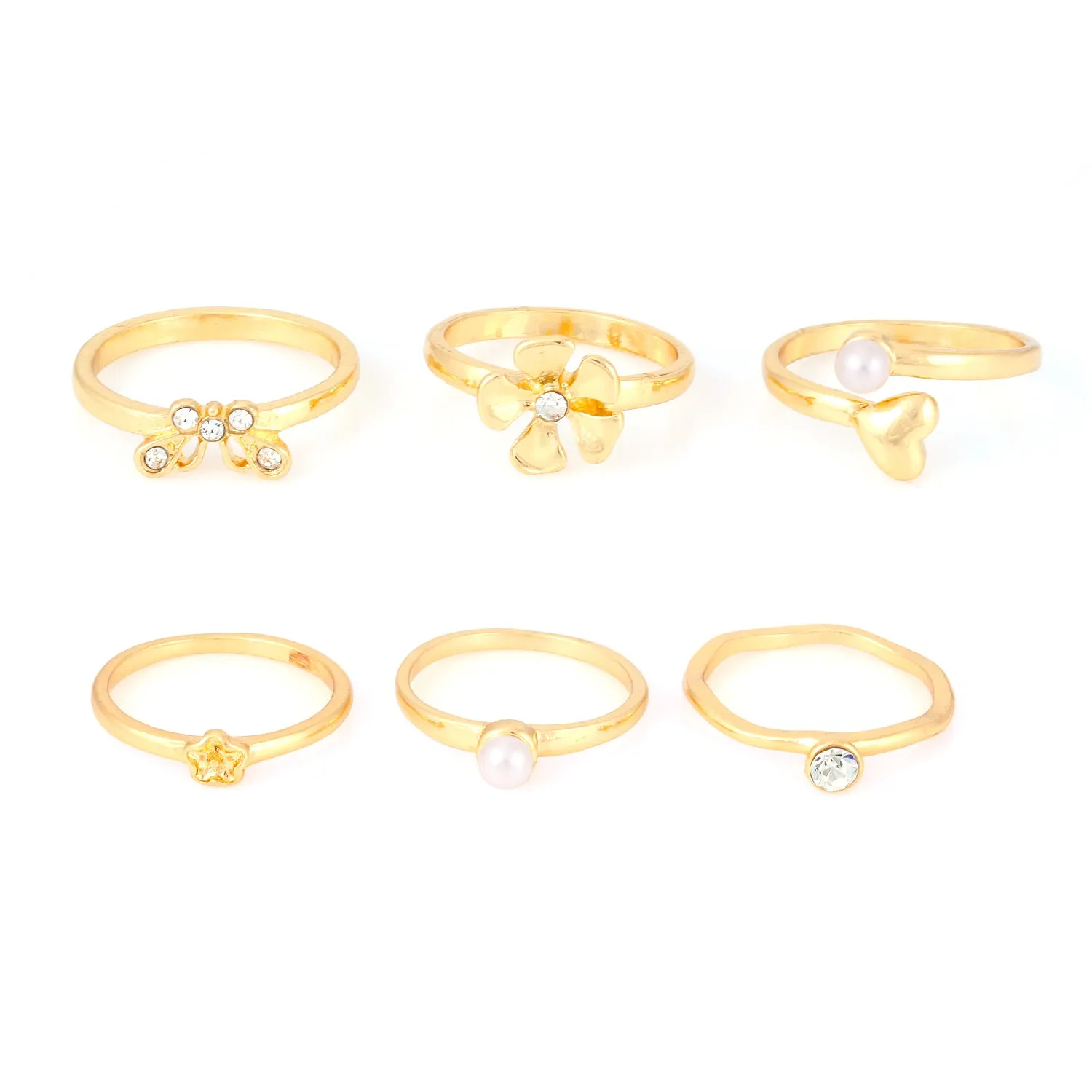 GOLD 6 ASSORTED  RINGS #ADX6802095 (SHA11)