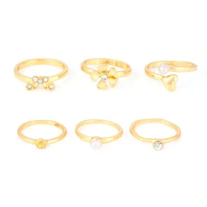 GOLD 6 ASSORTED  RINGS #ADX6802095 (SHA11)