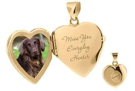 Gold Paw Print Locket Urn (10K)