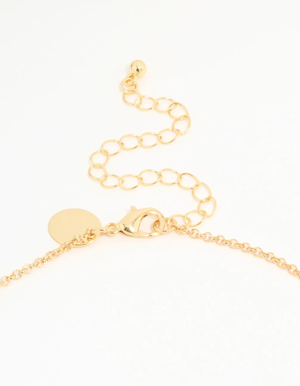 Gold Plated Bubble M & Heart Charm Necklace