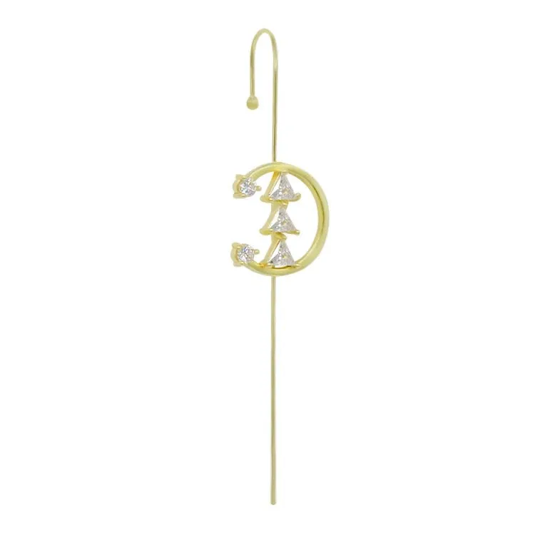 Gold Plated in Line Zircon Korean Earcuff