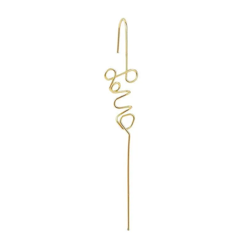 Gold Plated LOVE engraved Korean Earcuff