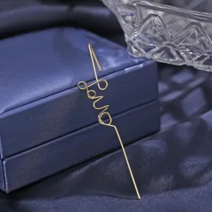 Gold Plated LOVE engraved Korean Earcuff