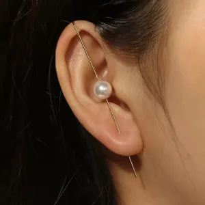 Gold Plated Single Pearl Korean Earcuff