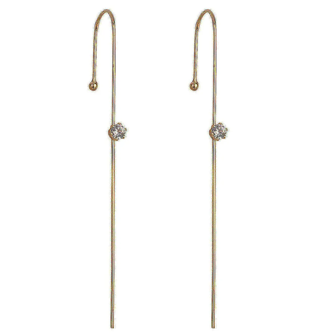 Gold Plated Single Zircon Korean Earcuff