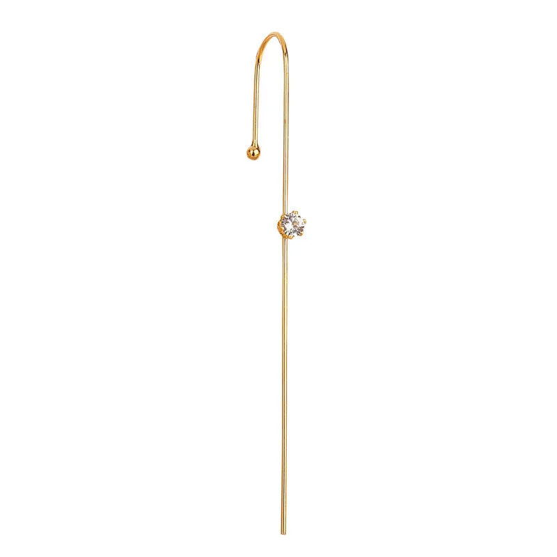 Gold Plated Single Zircon Korean Earcuff