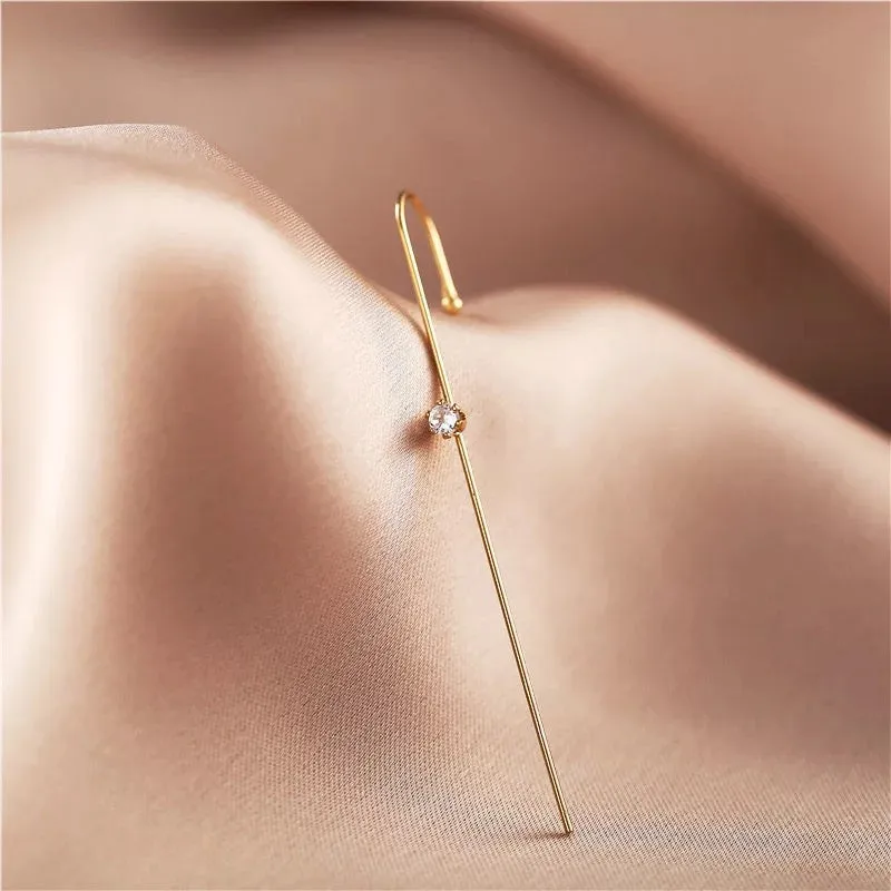 Gold Plated Single Zircon Korean Earcuff