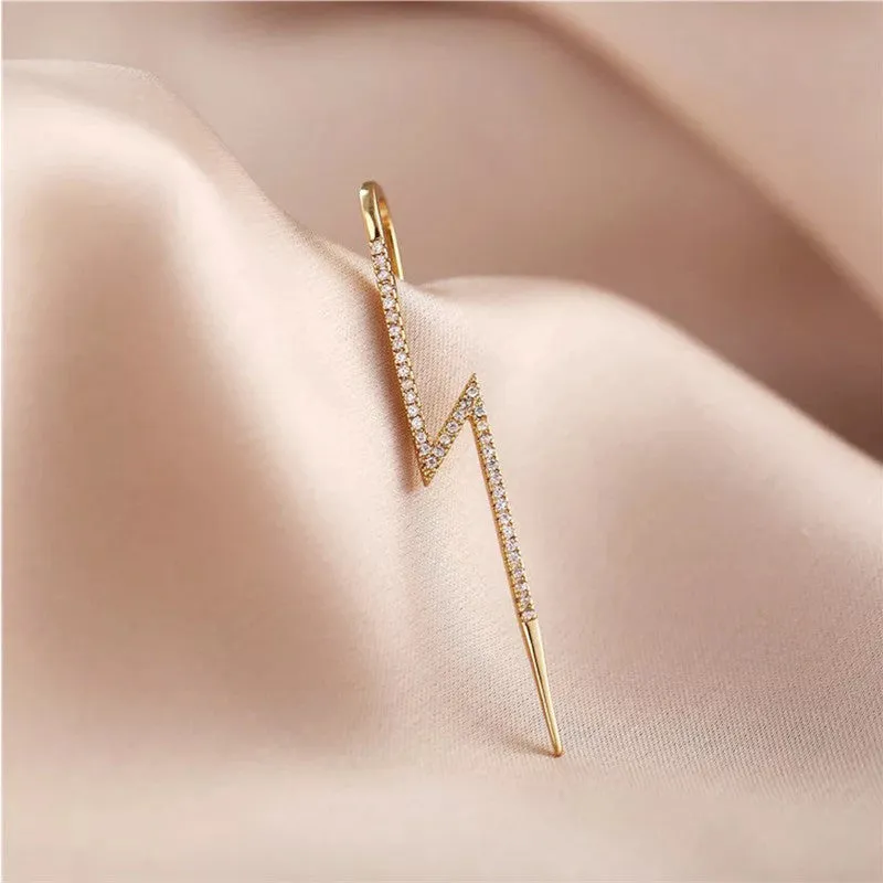 Gold Plated Zircon Thunderbolt Korean Earcuff