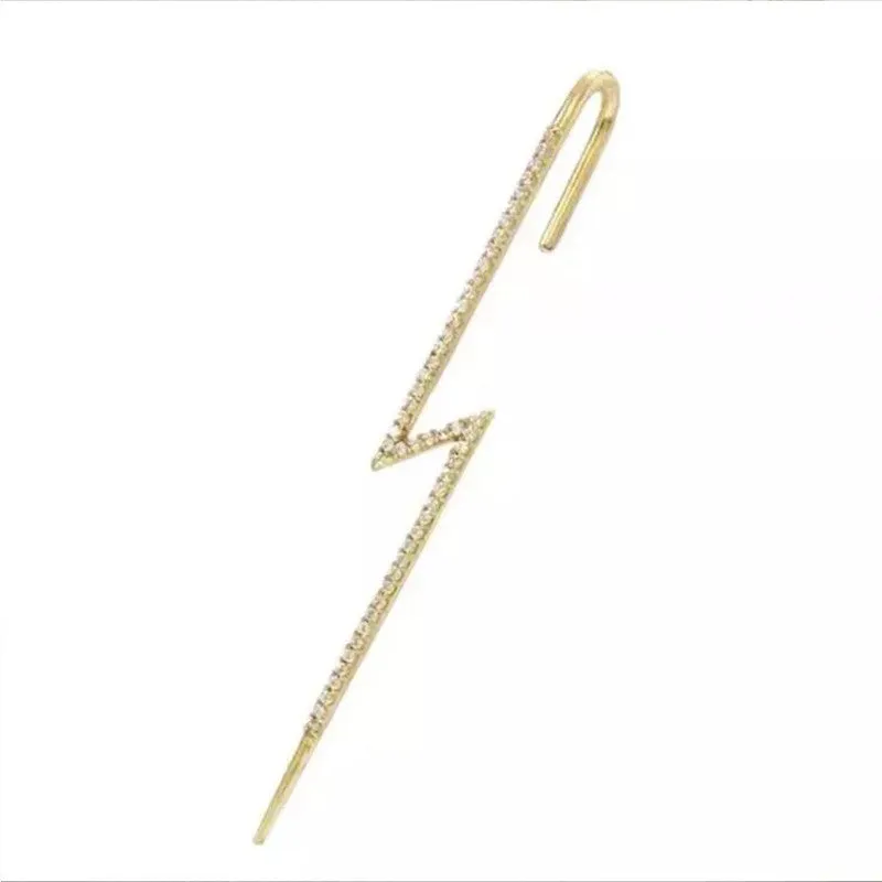 Gold Plated Zircon Thunderbolt Korean Earcuff