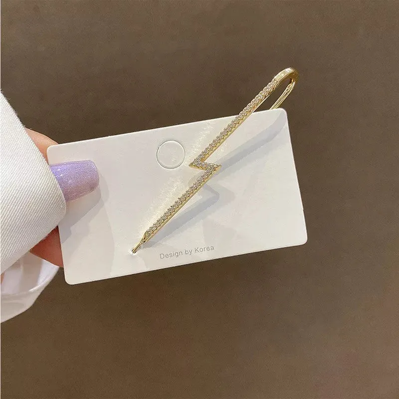 Gold Plated Zircon Thunderbolt Korean Earcuff