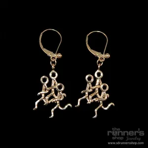 Gold "Hermes" Runner Trio Leverback Earrings