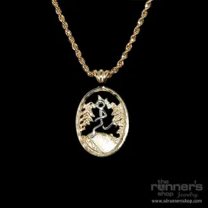Gold Woods w/ Gold "Hermes" Runner Necklace