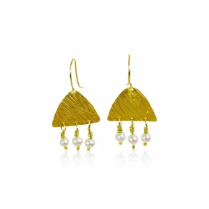 Golden Wheat & Pearl Earrings