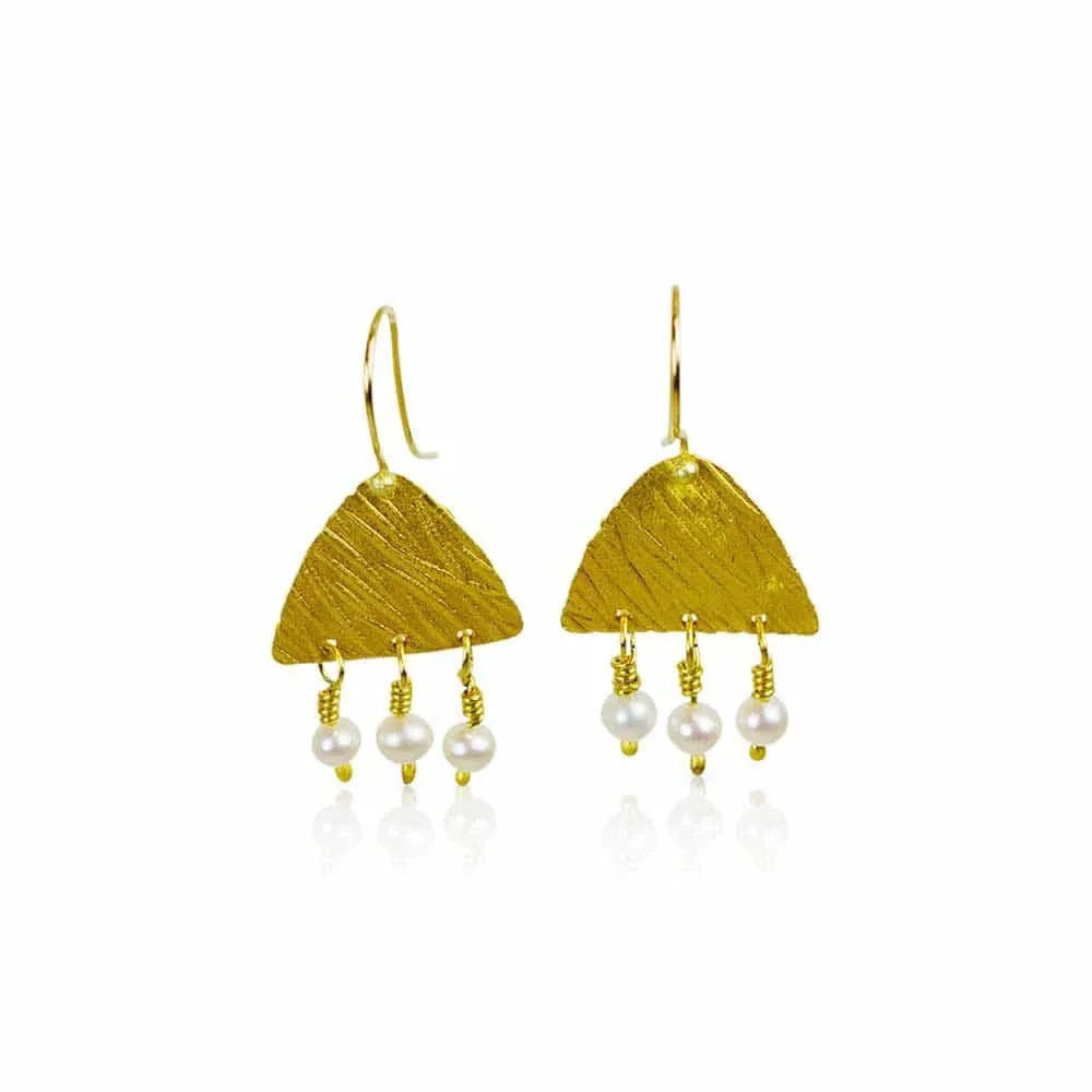 Golden Wheat & Pearl Earrings