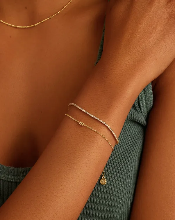 GORJANA WILDER MINI ALPHABET BRACELET E