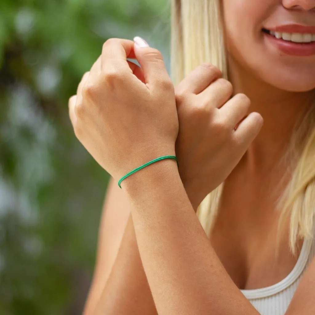 Green Ribbon Bracelet Set - Prosperity & Support