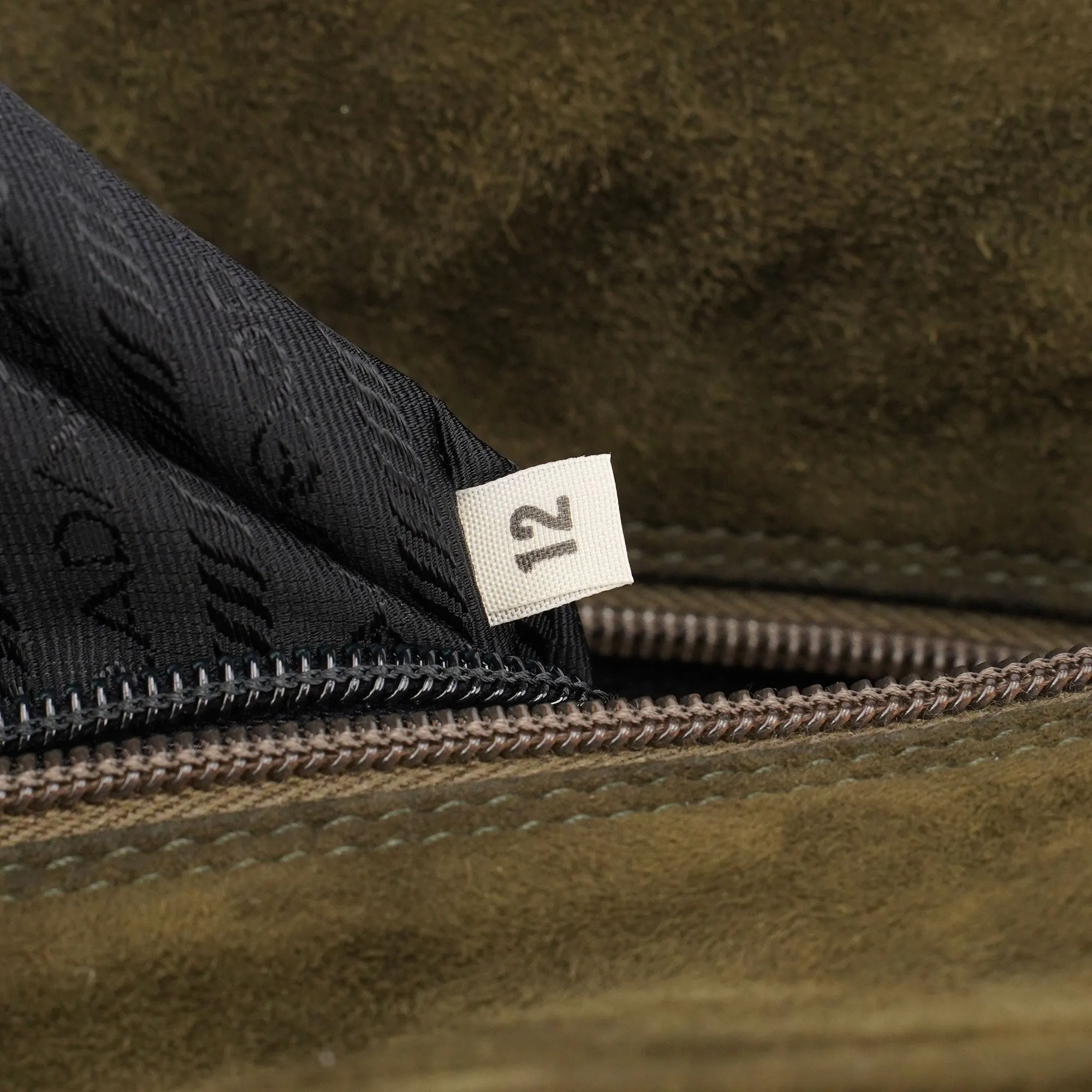 Green Suede Wood Handle Bag