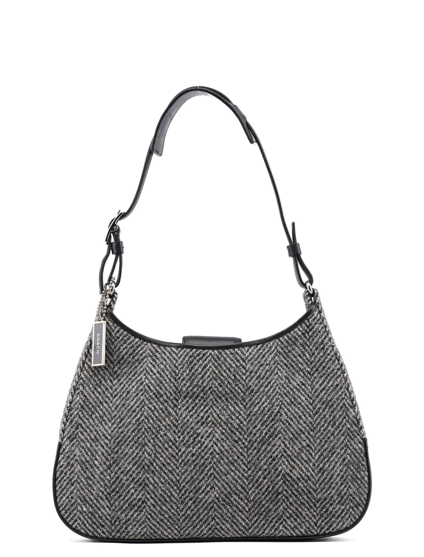 Grey Wool Hobo Shoulder Bag