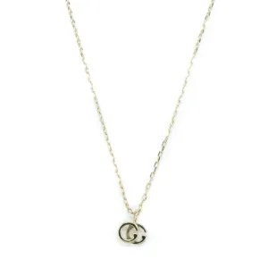 Gucci 18ct Yellow Gold GG Running Pendant with Topaz Necklace - 16"