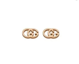 Gucci 18K Rose Gold GG Running Stud Earrings