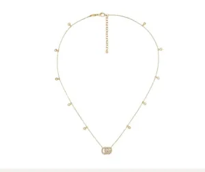Gucci 18K Yellow Gold Diamond Running G Necklace