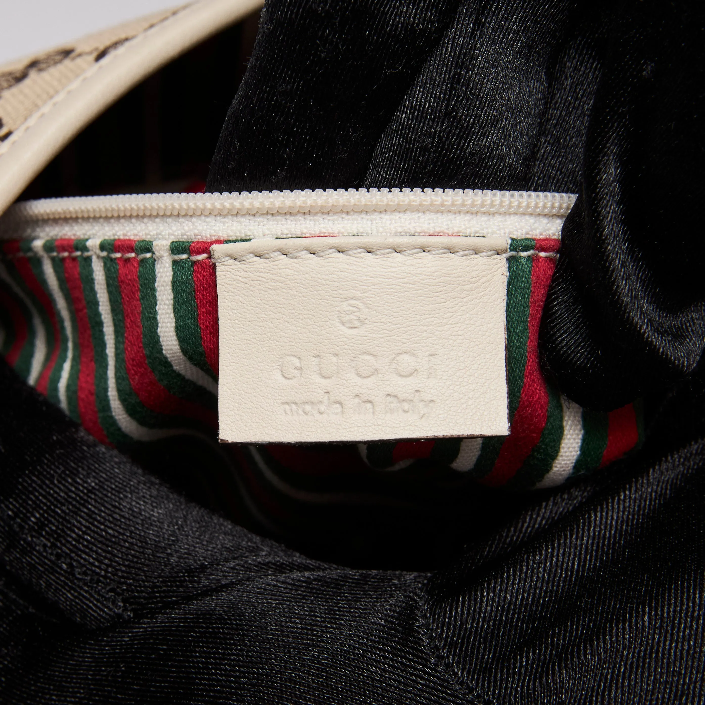 Gucci Brown & Cream GG Canvas Monogram Britt Shoulder Bag