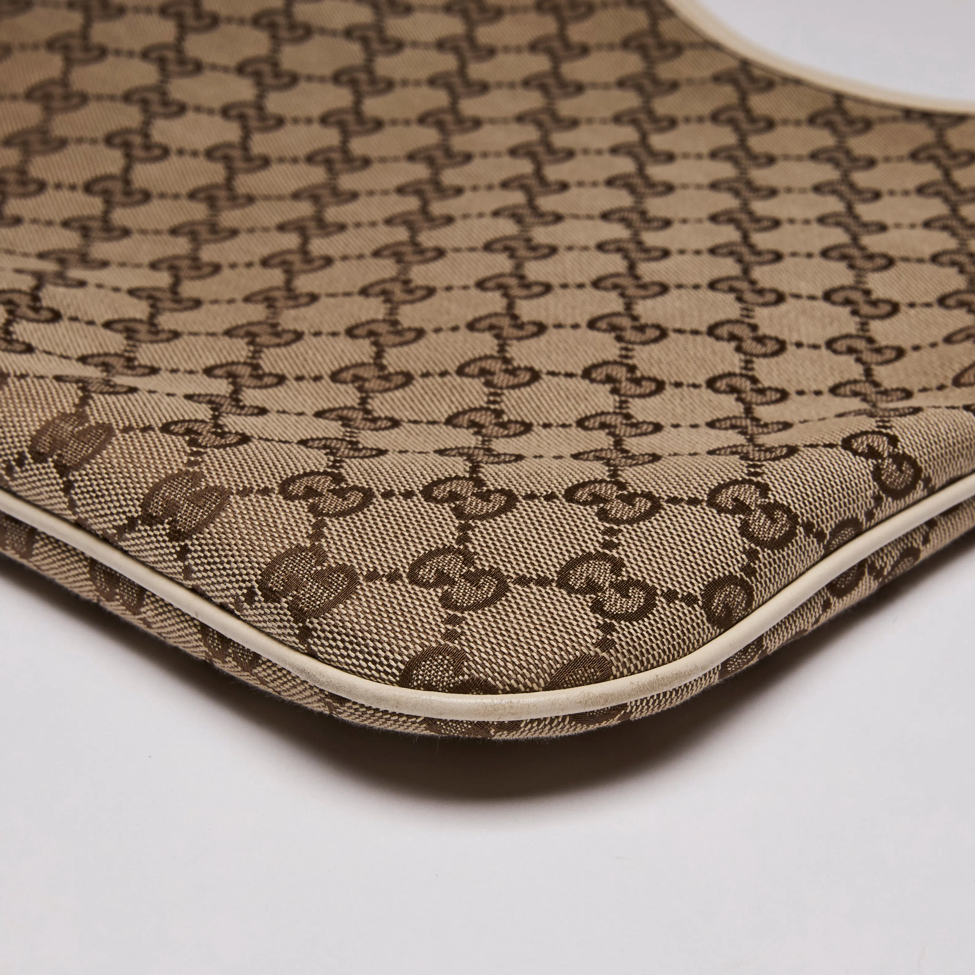 Gucci Brown & Cream GG Canvas Monogram Britt Shoulder Bag
