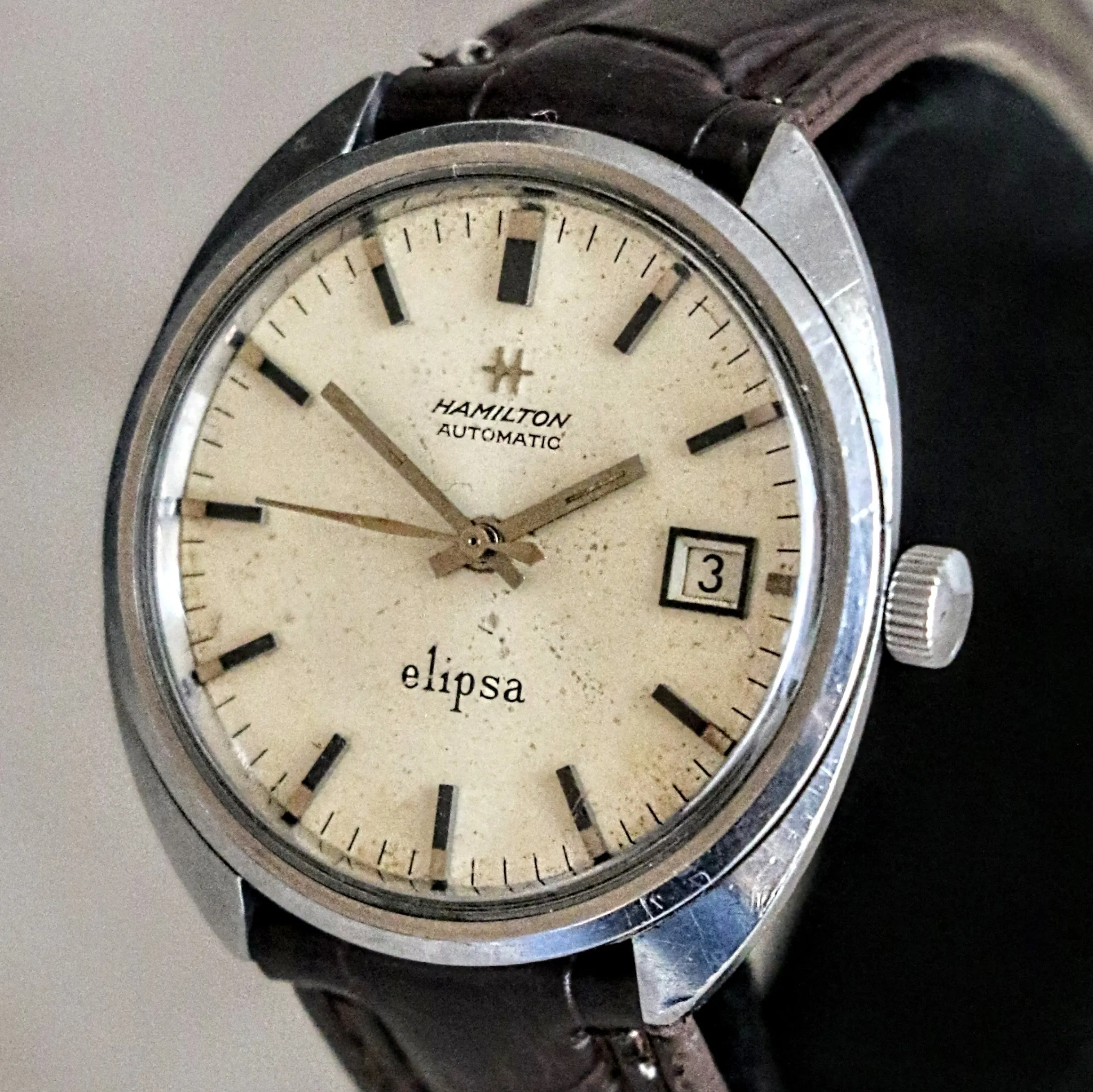 HAMILTON Elipsa Automatic Wristwatch Swiss Cal. 64A (ETA 2452) Vintage Watch