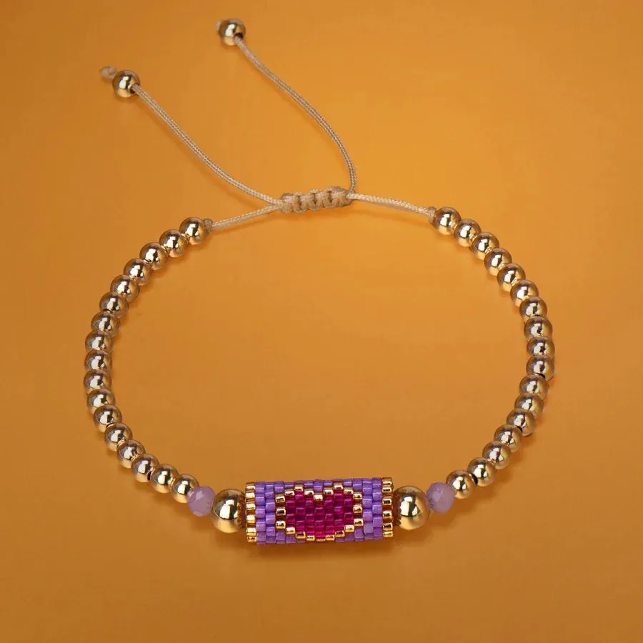 Heart Miyuki Bracelet Handmade Woven Adjustable Hard Golden Plated Beads For Women Fashion Jewelry Summer Love Beach Boho Gift