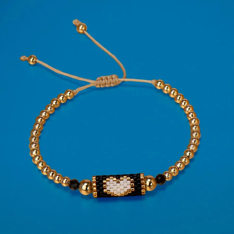 Heart Miyuki Bracelet Handmade Woven Adjustable Hard Golden Plated Beads For Women Fashion Jewelry Summer Love Beach Boho Gift