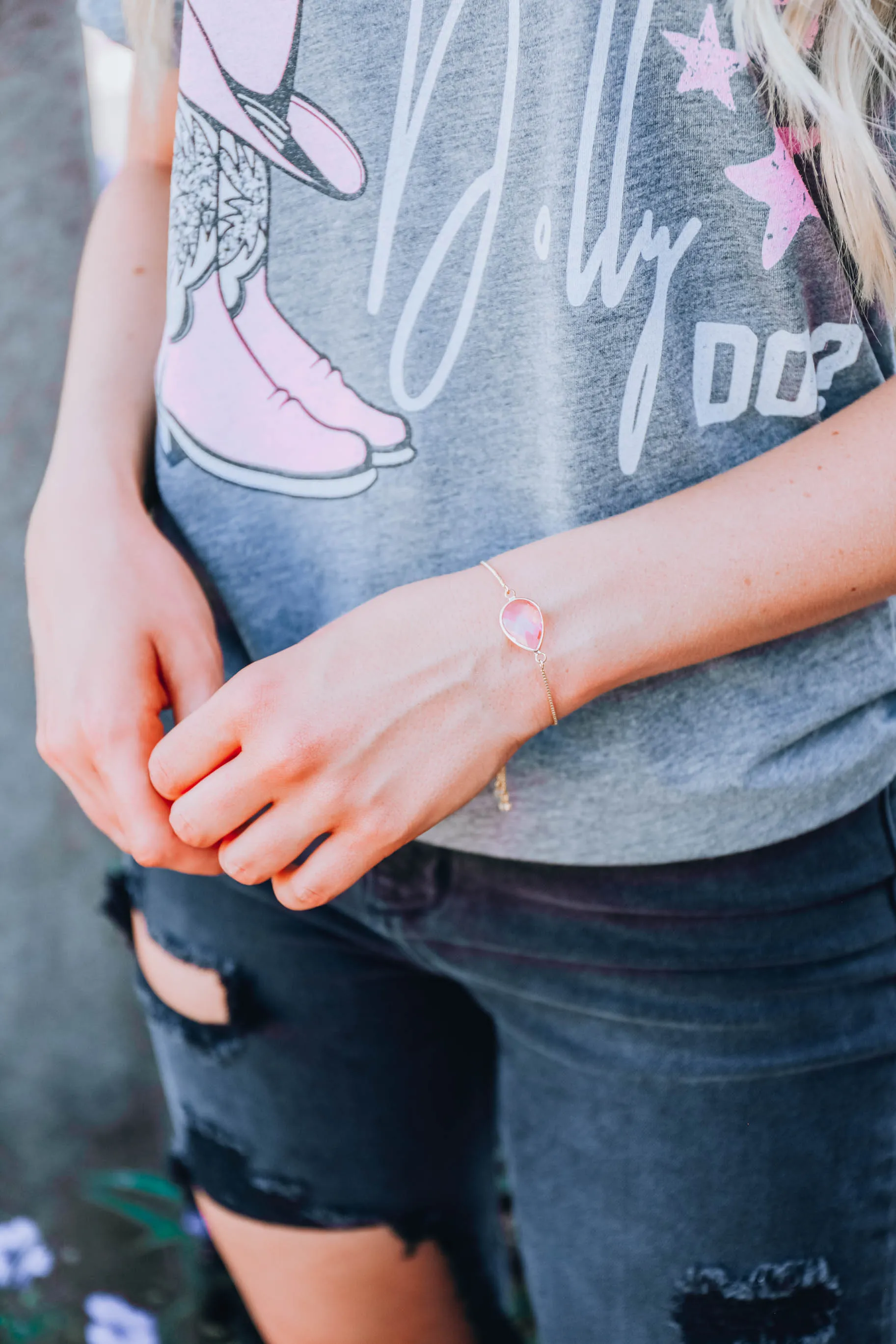 Heart of Gold Bracelet - Pink