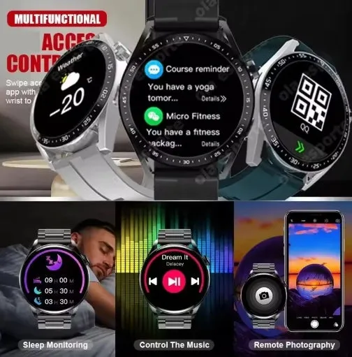 Heart Rate Blood Pressure Sports Monitoring Smart Watch Bluetooth Call NFC Access Control Message Reminder Smart Watch