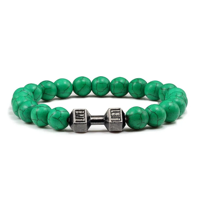 High Quality Men Beaded Bracelet Natural Black Lava