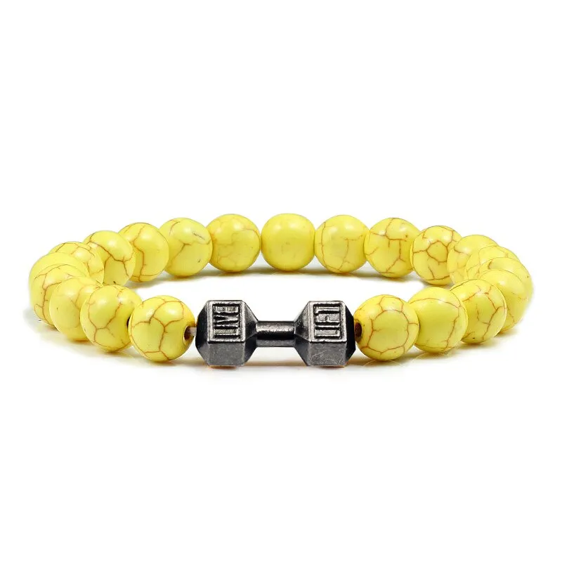 High Quality Men Beaded Bracelet Natural Black Lava