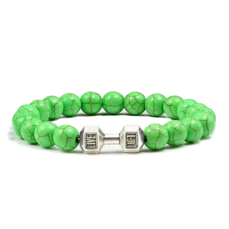 High Quality Men Beaded Bracelet Natural Black Lava