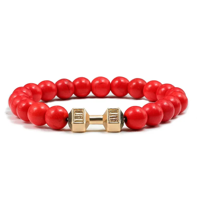 High Quality Men Beaded Bracelet Natural Black Lava