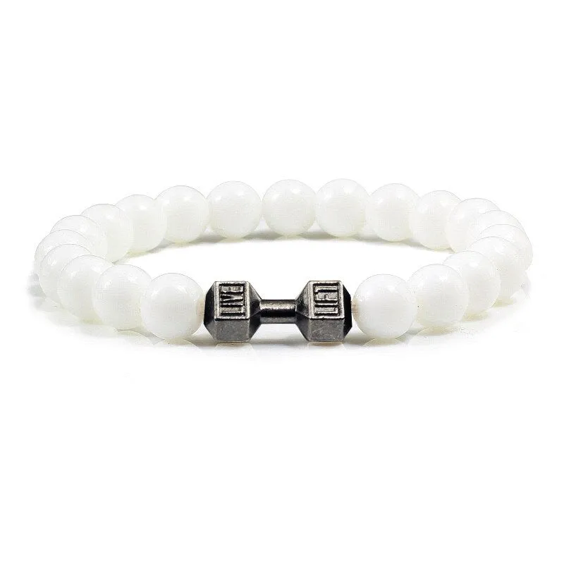 High Quality Men Beaded Bracelet Natural Black Lava