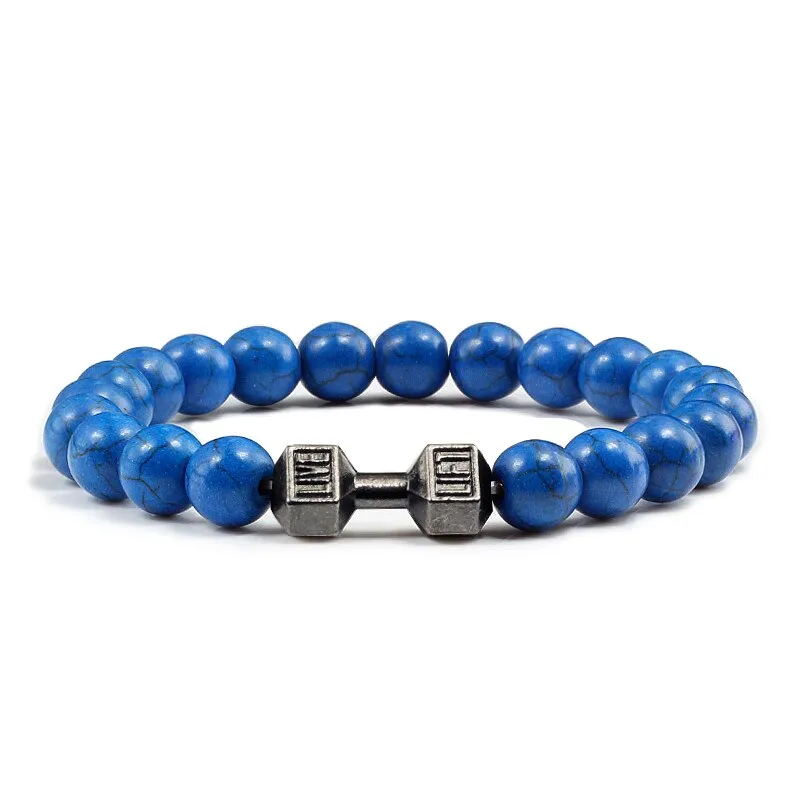 High Quality Men Beaded Bracelet Natural Black Lava