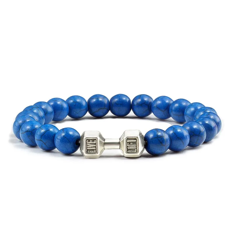 High Quality Men Beaded Bracelet Natural Black Lava