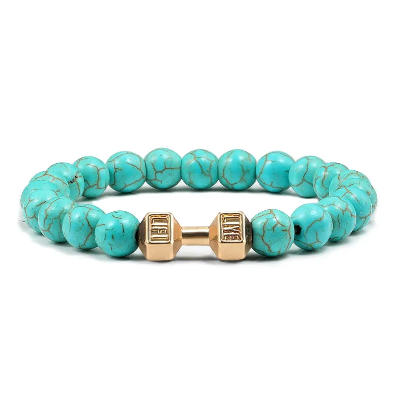 High Quality Men Beaded Bracelet Natural Black Lava