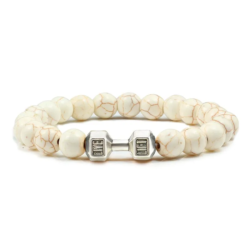 High Quality Men Beaded Bracelet Natural Black Lava