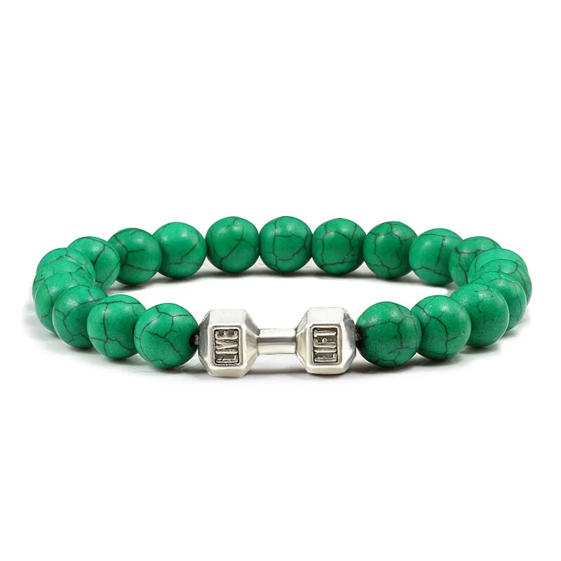 High Quality Men Beaded Bracelet Natural Black Lava