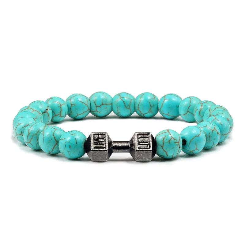 High Quality Men Beaded Bracelet Natural Black Lava
